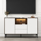 Contemporary Faux Wood TV Stand 2 Drawers and 2 Doors TV Cabinet Clearhalo 'furn' 'furn_tv_stands_entertainment_centers' 'Furniture' 'Living Room Furniture' 'TV Stands & Entertainment Centers' 'TV Stands & Media Storage Furniture' 'tv_stands_entertainment_centers' 1200x1200_65da4f40-8466-4c2d-9d81-e47b3fb612d0