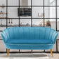 30.7"H Scandinavian Velvet/ Faux Leather Armless Curved Loveseat Sofa Clearhalo 'furn' 'furn_sofas' 'Furniture' 'furniture_sofas' 'kitchen' 'kitchen_sofas' 'Living Room Furniture' 'Sofa' 'sofas' 1200x1200_65da69d4-1c33-422c-8907-965a0df700cc