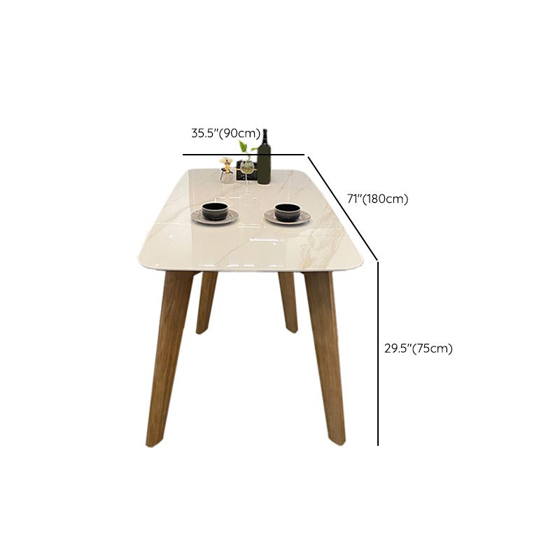 Tavolo da pranzo altezza standard minimalista set con 4 sedie da cucina imbottite