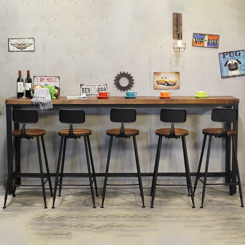 Coffee Shop Rectangle Wood Top Counter Table Iron Base Industrial Bar Table Clearhalo 'Bar Furniture' 'Bar Tables' 'bar_tables' 'furn' 'furn_bar_tables' 'Furniture' 'furniture_bar_tables' 'Kitchen & Dining Furniture' 1200x1200_65dde9c1-74ae-4680-9987-9223eb896bf5
