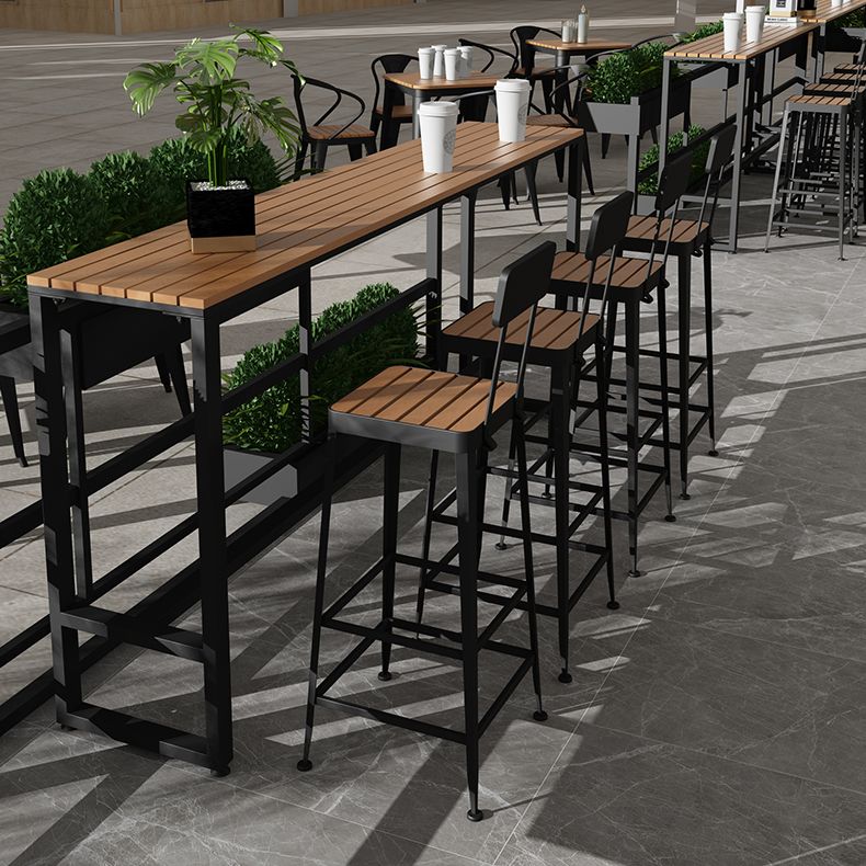 Industrial Bar Table Set 1/2/5 Pcs Rectangular Bar Table and Stools Clearhalo 'Bar Furniture' 'furn' 'furn_home_bar_bar_sets' 'Furniture' 'Home Bars & Bar Sets' 'home_bar_bar_sets' 'Kitchen & Dining Furniture' 1200x1200_65df5081-401b-418b-acd4-7749b9618403