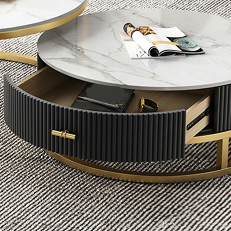 Slate Top Coffee Table Set Frame Cocktail Table with Drawers Clearhalo 'Coffee & Accent Tables' 'Coffee Tables' 'coffee_tables' 'furn' 'furn_coffee_tables' 'Furniture' 'Living Room Furniture' 1200x1200_65df52a8-160f-4336-a250-e0bf4b7ae5e2