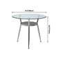 Modern Style Glass Dining Table Round Table with Metal Frame for Home Use Clearhalo ' dining_table' 'Dining Tables & Seating' 'Dining Tables' 'furn' 'furn_dining_table' 'Furniture' 'furniture_dining_table' 'Kitchen & Dining Furniture' 'kitchen&dining_furn' 'kitchen' 'kitchen_dining_table' 1200x1200_65df54d1-c589-4e3c-b0d5-042a30cdfb0b