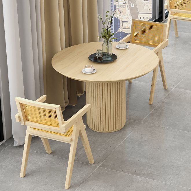 Modern Pedestal Casual Dining Table Round Solid Wood Dinner Table Kitchen Home Clearhalo 'Dining Tables & Seating' 'Dining Tables' 'dining_table' 'furn' 'furn_dining_table' 'Furniture' 'furniture_dining_table' 'Kitchen & Dining Furniture' 'kitchen' 'kitchen_dining_table' 1200x1200_65dfa7b6-7177-4924-be54-1805c82f68f9