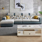 Modern Gray Cushions Sofa & Chaise 5-Seater 139.37" L Square Arm Sectional Sofa Clearhalo 'furn' 'furn_sectionals' 'Furniture' 'Living Room Furniture' 'Sectionals' 1200x1200_65e02785-8903-41c2-aa0e-86d06a8d006e