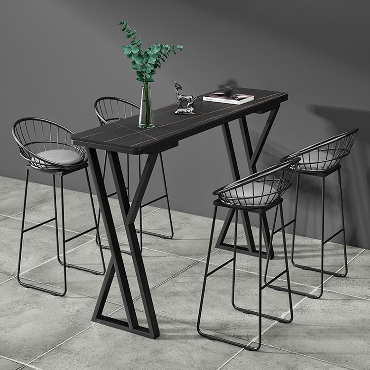 Stone Top Bar Table 42-inch Height Industrial Style Bistro Table for Restaurant Clearhalo 'Bar Furniture' 'Bar Tables' 'bar_tables' 'Furniture' 'furniture_bar_tables' 'Kitchen & Dining Furniture' 'kitchen&dining_furn' 'kitchen' 1200x1200_65e41e90-ca9f-4fd6-b19e-edd47887de07