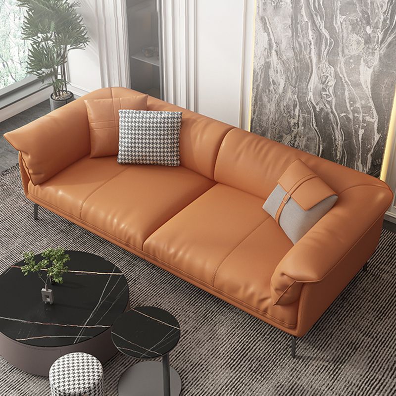 Stationary Stain Resistant Genuine Leather Living Room Pillow Top Arm Sofa Clearhalo 'furn' 'furn_sofas' 'Furniture' 'Living Room Furniture' 'Sofa' 'sofas' 1200x1200_65e47292-f2ff-4adb-8991-f20667a29623