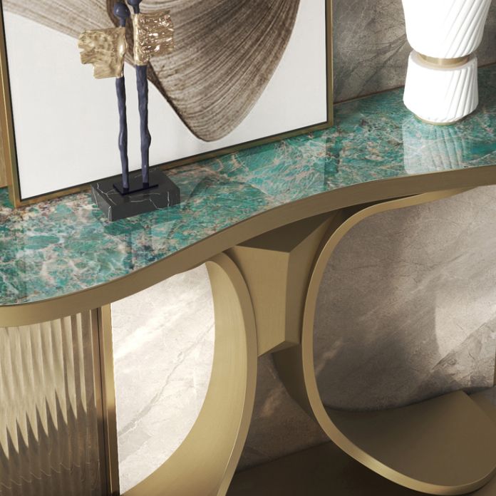 Tavolo console verde glam mezza luna tavolo divano console per sala