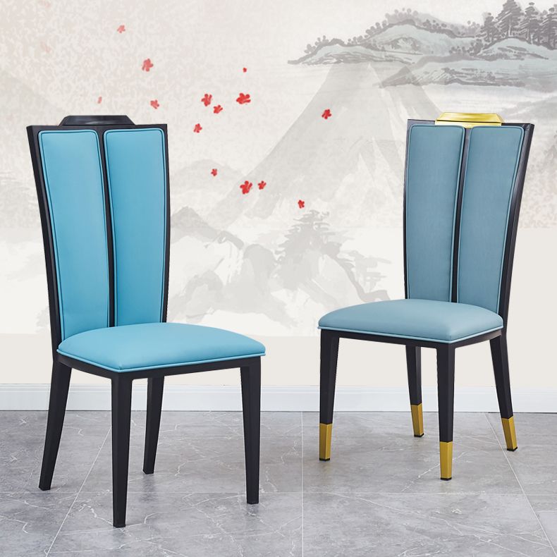 Faux Leder Esszimmerstühle Glamstil hoher Rückenstühle
