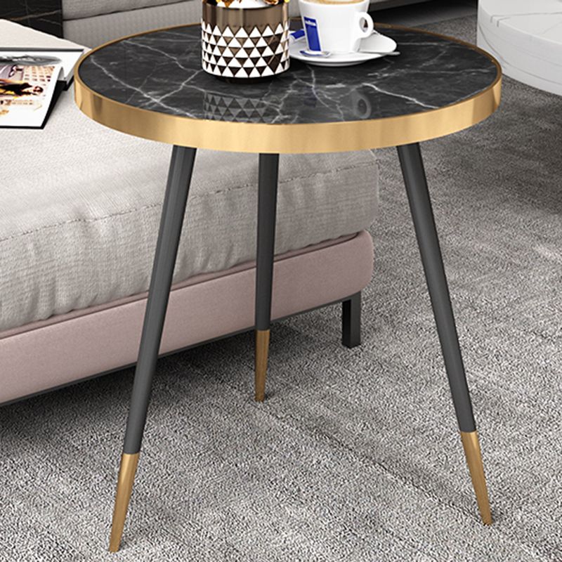 Modernistic Metal 3 Legs End Table Round Slate Top Side End Table Clearhalo 'Coffee & Accent Tables' 'End & Side Tables' 'end_side_tables' 'furn' 'furn_end_side_tables' 'Furniture' 'Living Room Furniture' 1200x1200_65e8a5be-e4af-46cb-b7fa-778ef1a56e16