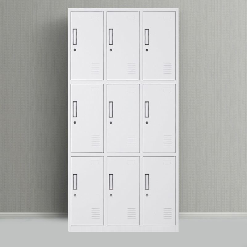 Metal Gray Cabinet for Bathroom Contemporary Storage Cabinet with Hinged Doors Clearhalo 'Armoires & Wardrobes' 'armoires_wardrobes' 'Bedroom Furniture' 'furn' 'furn_armoires_wardrobes' 'Furniture' 1200x1200_65e90170-d3fc-47c2-9626-8a48cf366b0a