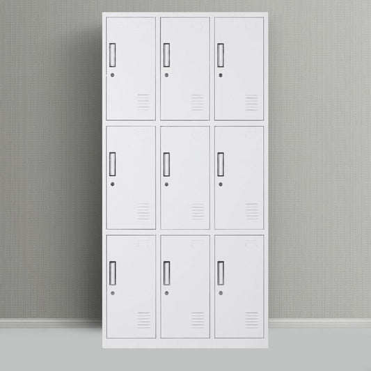 Metal Gray Cabinet for Bathroom Contemporary Storage Cabinet with Hinged Doors Clearhalo 'Armoires & Wardrobes' 'armoires_wardrobes' 'Bedroom Furniture' 'furn' 'furn_armoires_wardrobes' 'Furniture' 1200x1200_65e90170-d3fc-47c2-9626-8a48cf366b0a