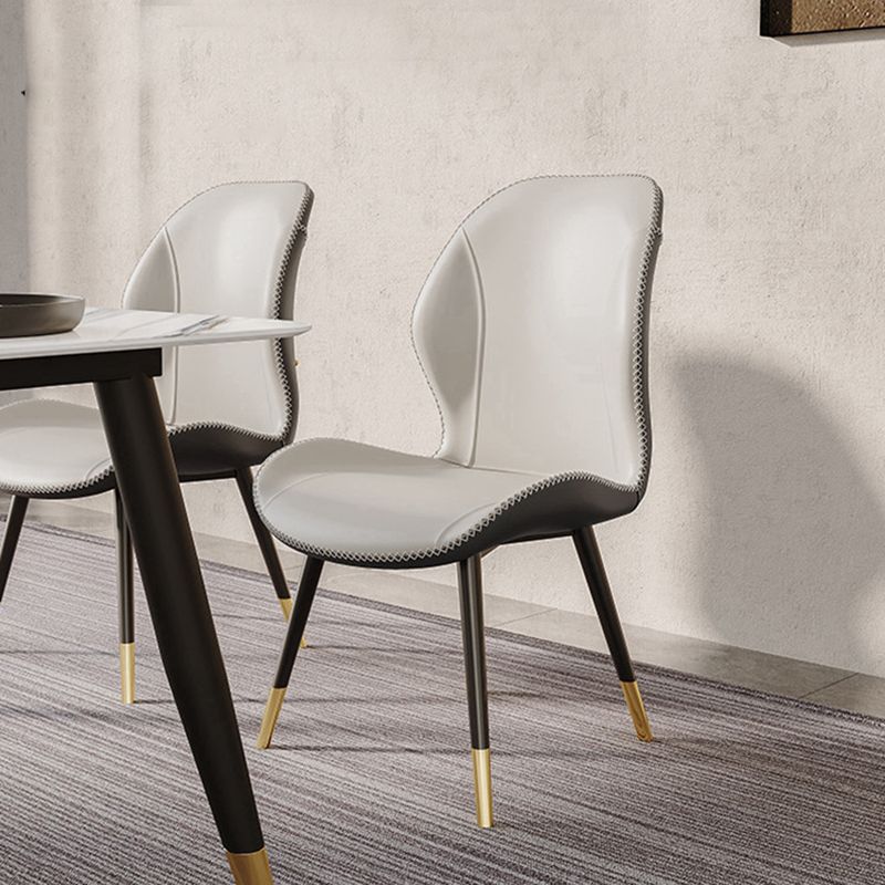 Glam Style Chair Leather Wingback Dining Chair for Kitchen Use Clearhalo 'Dining Chairs' 'Dining Tables & Seating' 'dining_chair' 'furn' 'furn_dining_chair' 'Furniture' 'Kitchen & Dining Furniture' 1200x1200_65e9e598-feca-4540-bc72-d6294344cae7