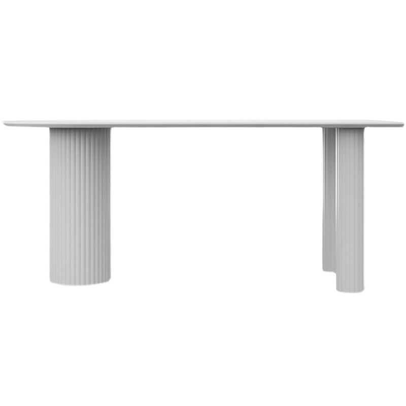 Contemporary Dining Table Sintered Stone Table with 3 White Legs for Dining Clearhalo ' dining_table' 'Dining Tables & Seating' 'Dining Tables' 'Furniture' 'furniture_dining_table' 'Kitchen & Dining Furniture' 'kitchen&dining_furn' 'kitchen' 'kitchen_dining_table' 1200x1200_65ea257d-b33b-4ed8-9e1c-63cf4495cde6