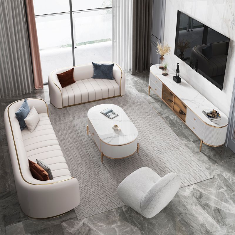 Console TV contemporanea con portaoggetti, supporto TV per console multimediale a 4 cassetti