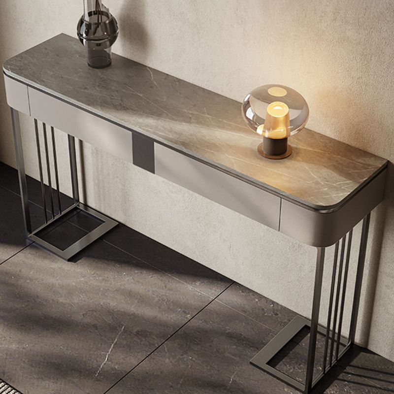 Rectangle Console Table Scratch Resistant with Stone Top for Hall
