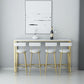 Glossy White Marble Top Bar Table Glam Pub Table with Metal Frame Clearhalo 'Bar Furniture' 'Bar Tables' 'bar_tables' 'furn' 'furn_bar_tables' 'Furniture' 'Kitchen & Dining Furniture' 1200x1200_65edda55-2e8c-4671-9aec-c6a0f3e81bc2