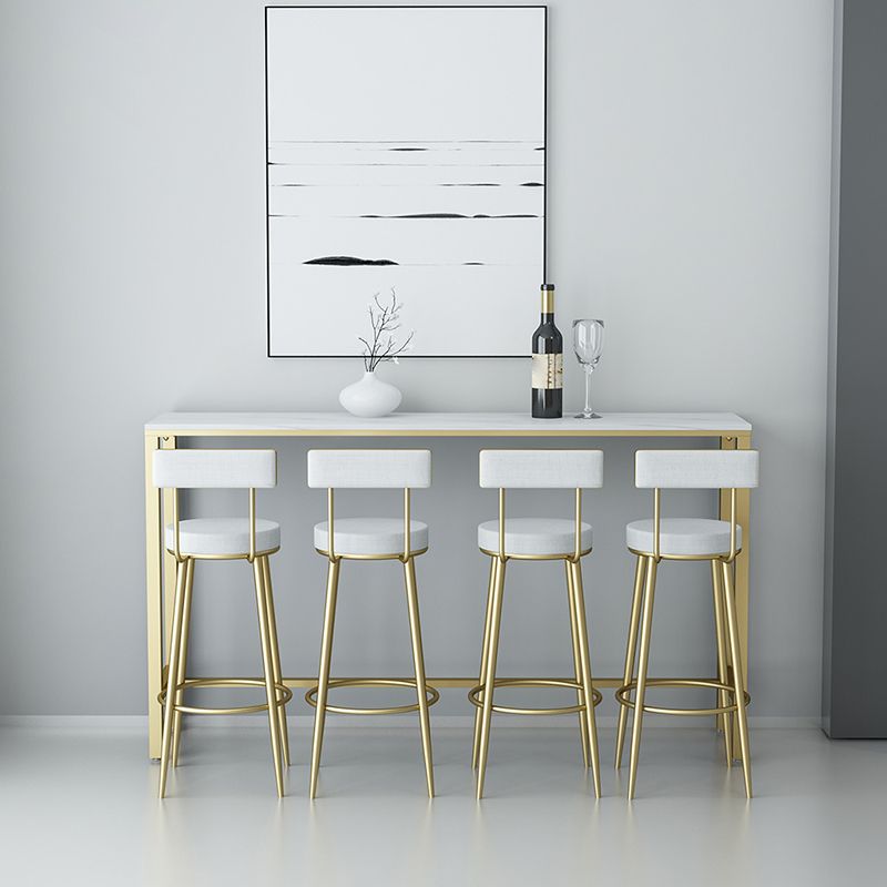 Glossy White Marble Top Bar Table Glam Pub Table with Metal Frame Clearhalo 'Bar Furniture' 'Bar Tables' 'bar_tables' 'furn' 'furn_bar_tables' 'Furniture' 'Kitchen & Dining Furniture' 1200x1200_65edda55-2e8c-4671-9aec-c6a0f3e81bc2