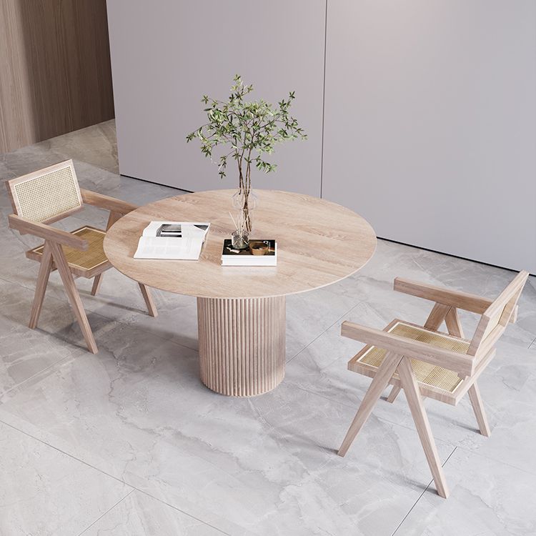 Round Wood Dining Table Modern Oak Table with Double Pedestal for Restaurant Clearhalo ' dining_table' 'Dining Tables & Seating' 'Dining Tables' 'furn' 'furn_dining_table' 'Furniture' 'furniture_dining_table' 'Kitchen & Dining Furniture' 'kitchen&dining_furn' 'kitchen' 'kitchen_dining_table' 1200x1200_65edf17f-7957-4767-a301-7ea4e2552813