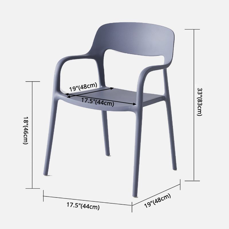 Plastic Stackable Dining Chair Contemporary Design Multicolor Arm Chair Clearhalo ' kitchen&dining_furn' 'Dining Chairs' 'Dining Tables & Seating' 'dining_chair' 'furn' 'furn_dining_chair' 'Furniture' 'furniture_dining_chair' 'Kitchen & Dining Furniture' 'kitchen' 1200x1200_65ee16f3-78a5-4a68-ad54-c68fc16fc0aa