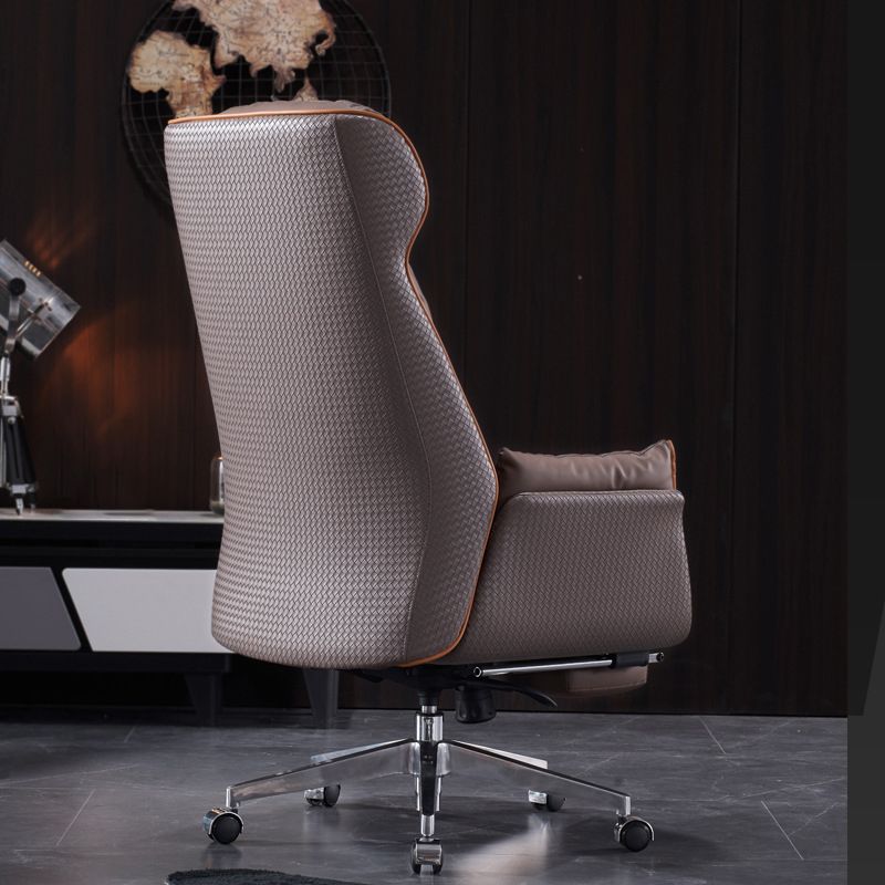 Modern Leather Managers Chair Brown Executive Chair for Office Clearhalo 'furn' 'furn_office_chair' 'Furniture' 'Office Chairs' 'Office Furniture' 'office_chair' 1200x1200_65eee62d-51b7-43af-9401-0cb66d118603