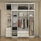 Contemporary White Storage Cabinet Hinged Door Cabinet with Drawers