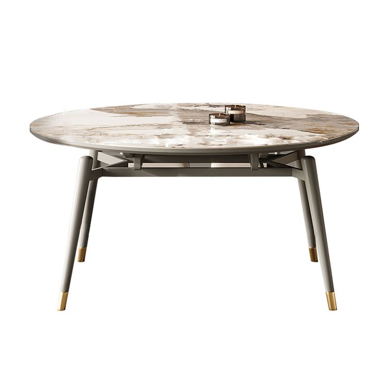 Modern Gray Round Shape Table Sintered Stone Kitchen Dining Table with 4 Legs Base Clearhalo ' dining_table' 'Dining Tables & Seating' 'Dining Tables' 'furn' 'furn_dining_table' 'Furniture' 'furniture_dining_table' 'Kitchen & Dining Furniture' 'kitchen&dining_furn' 'kitchen' 'kitchen_dining_table' 1200x1200_65ef93e0-8f65-4ca8-9846-d170aa12e2ce