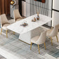 Glam 1/2/5/7 Pieces Dining Set Sintered Stone Dining Furniture for Home Use Clearhalo 'Dining Room Sets' 'Dining Tables & Seating' 'dining_room_set' 'furn' 'furn_dining_room_set' 'Furniture' 'furniture_dining_room_set' 'Kitchen & Dining Furniture' 'kitchen&dining_furn' 'kitchen' 1200x1200_65efbcc8-f8fd-4ac4-b957-f0d67519cb6c