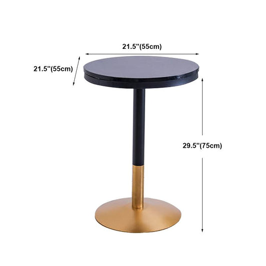 Industrial Style Black Iron Bar Table Wood Round Top Bistro Table with Pedestal Clearhalo 'Bar Furniture' 'Bar Tables' 'bar_tables' 'furn' 'furn_bar_tables' 'Furniture' 'furniture_bar_tables' 'Kitchen & Dining Furniture' 1200x1200_65f2640d-aeef-4ae1-beeb-36368b6cb14c