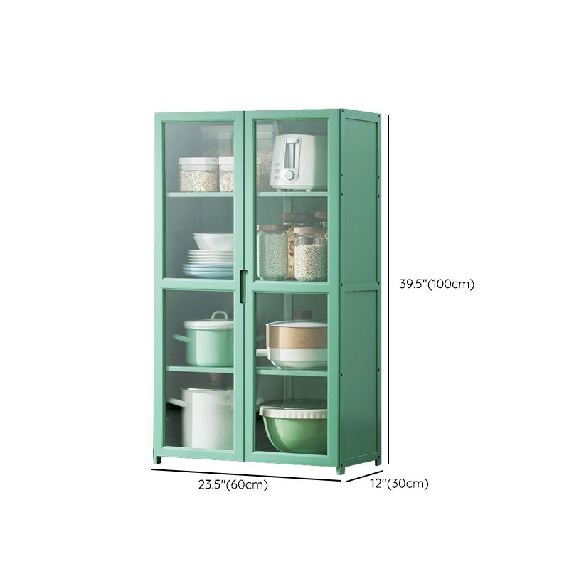 Green Dining Server with Adjustable Shelves Bamboo Buffet Server Clearhalo 'buffet_sideboard' 'Buffets & Sideboards' 'furn' 'furn_buffet_sideboard' 'Furniture' 'Kitchen & Dining Furniture' 1200x1200_65f2870a-d40b-483a-9074-de3186002f0c