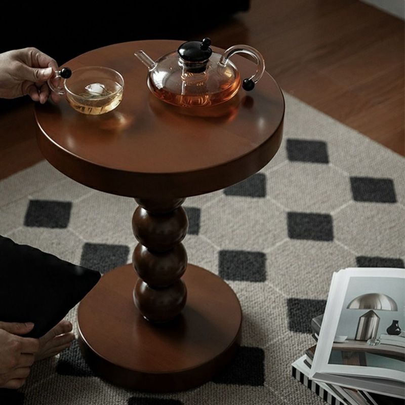 Pedestal End Table in Wood Round Top Living Room Corner Table Clearhalo 'Coffee & Accent Tables' 'End & Side Tables' 'end_side_tables' 'furn' 'furn_end_side_tables' 'Furniture' 'Living Room Furniture' 1200x1200_65f3a746-7b95-4a3c-a284-181f8dbd3d27