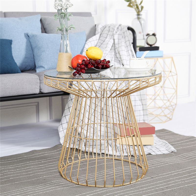 Mesa redonda de vidrio de estilo moderno dié Dia de 19.7 pulgadas