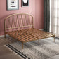 Glam Metallic open-frame bed met gebogen hoofdeinde, 45,3 "Tall