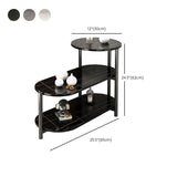 Modernistic Multilayer Tier Corner Table Glass/Marble Side End Table with Storage