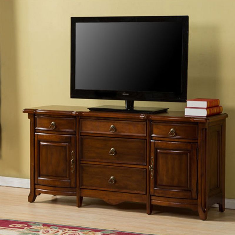 Traditional TV Stand Console Solid Wood Media Console TV Stand with Drawers Clearhalo 'furn' 'furn_tv_stands_entertainment_centers' 'Furniture' 'Living Room Furniture' 'TV Stands & Entertainment Centers' 'TV Stands & Media Storage Furniture' 'tv_stands_entertainment_centers' 1200x1200_65f578eb-cd83-46e7-b913-d00eb1f1b184