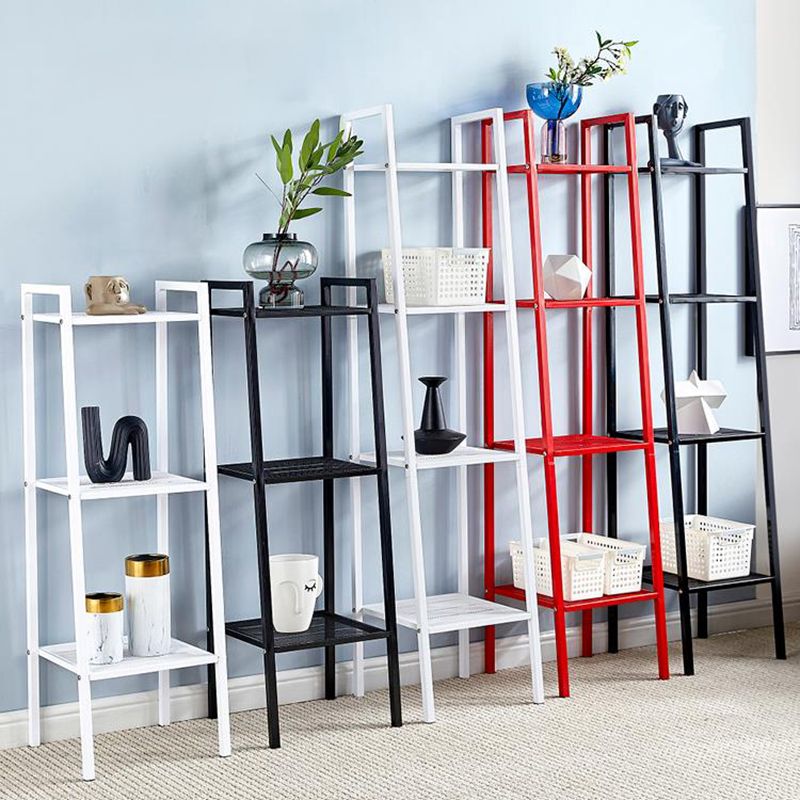 Modern Metal Ladder Bookshelf Vertical Open Bookshelf for Living Room Clearhalo 'Bookcases' 'furn' 'furn_bookcases' 'Furniture' 'furniture_bookcases' 'Office Furniture' 1200x1200_65f6e071-2554-4968-8f00-7cbdd8448067