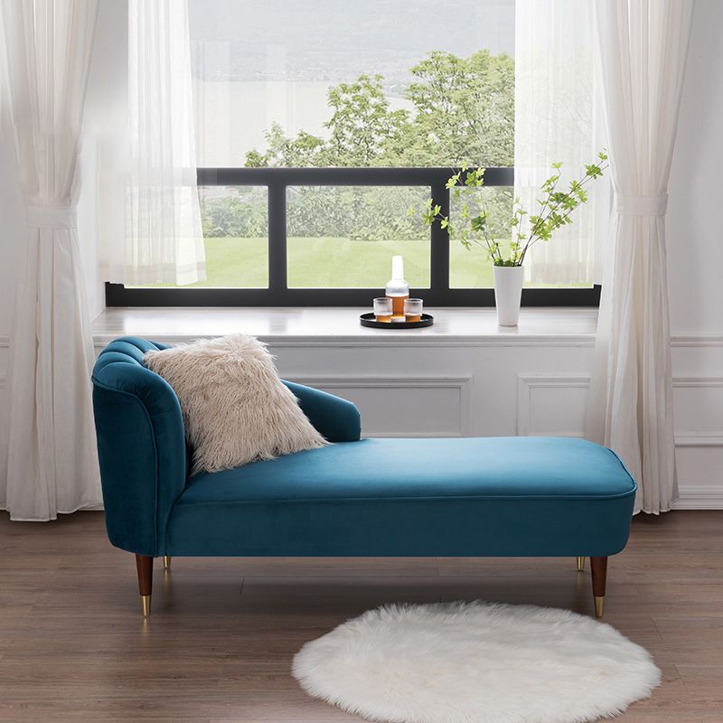Solid Color Chaise Solid Wood Chaise Lounge Couch with One Armed