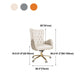Modern Upholstered Office Chair Mid Back Task Chair with Gold Metal Base