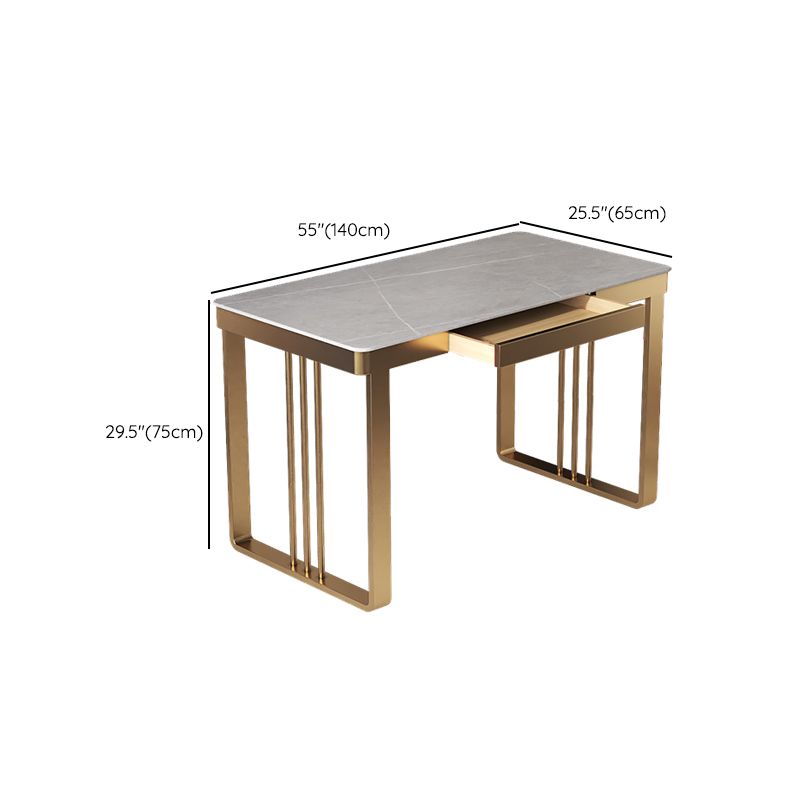 Glam 29.5"H Office Desk Sled Rectangular Writing Desk for Dormitory Clearhalo 'furn' 'furn_office_desk' 'Furniture' 'Office Desks' 'Office Furniture' 'office_desk' 1200x1200_65fc3147-cf65-4f28-8291-da6e180cc45c