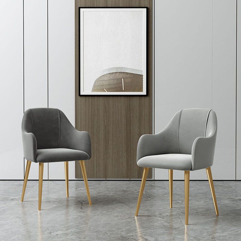 Nordic Style Metal Dining Room Chairs Upholstered Side Armchair for Restaurant Use Clearhalo ' kitchen&dining_furn' 'Dining Chairs' 'Dining Tables & Seating' 'dining_chair' 'furn' 'furn_dining_chair' 'Furniture' 'furniture_dining_chair' 'Kitchen & Dining Furniture' 'kitchen' 1200x1200_65fc90de-cdd0-4108-abc8-4068530c5c30