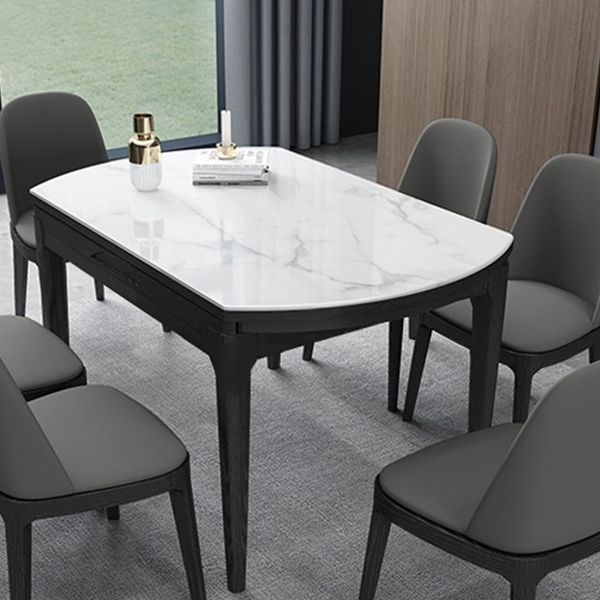 Contemporary Style 53'' Dining Table 4 Legs Dining Site Table with Drop-Leaf Clearhalo ' dining_table' 'Dining Tables & Seating' 'Dining Tables' 'furn' 'furn_dining_table' 'Furniture' 'furniture_dining_table' 'Kitchen & Dining Furniture' 'kitchen&dining_furn' 'kitchen' 'kitchen_dining_table' 1200x1200_65fdae4b-f515-42e4-a14e-ffeda091b00b