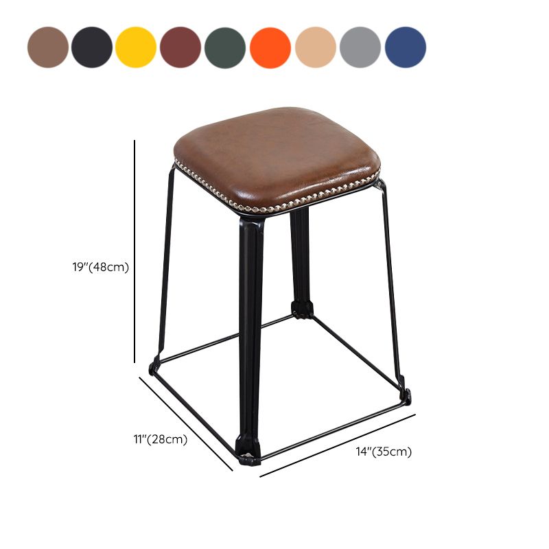 Modern Square Poof Solid Water Resistant Faux Leather Poof with Nailhead Trim Clearhalo 'furn' 'furn_ottomans_poufs' 'Furniture' 'Living Room Furniture' 'Ottomans & Poufs' 'ottomans_poufs' 1200x1200_65ffc927-097a-4eeb-a97a-f87b9fb9399b