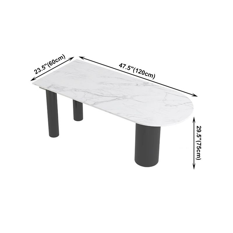 Modern Style Dining Table White Sintered Stone Dining Table with Metal Base for Kitchen Clearhalo 'Dining Tables & Seating' 'Dining Tables' 'dining_table' 'furn' 'furn_dining_table' 'Furniture' 'furniture_dining_table' 'Kitchen & Dining Furniture' 'kitchen' 'kitchen_dining_table' 1200x1200_66008ee2-213e-4a87-954d-a880d083991e