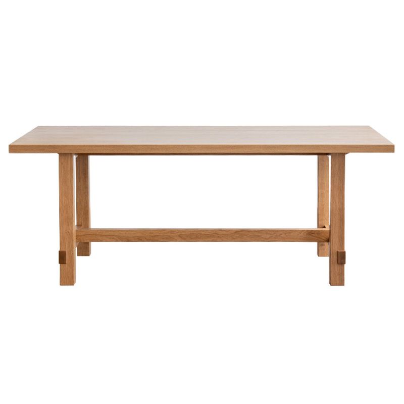 Solid Wood Rectangle Dining Table Modern Contemporary Kitchen Wood Table with Trestle Base Clearhalo ' dining_table' 'Dining Tables & Seating' 'Dining Tables' 'Furniture' 'furniture_dining_table' 'Kitchen & Dining Furniture' 'kitchen&dining_furn' 'kitchen' 'kitchen_dining_table' 1200x1200_6601500e-0753-434e-a164-8999801e7981
