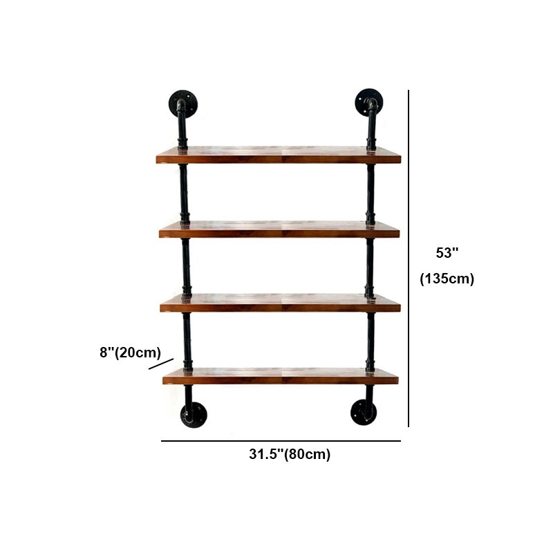 Industrial Style Bookshelf Wall Mounted Solid Wood Bookcase for Home Office Clearhalo 'Bookcases' 'furn' 'furn_bookcases' 'Furniture' 'furniture_bookcases' 'kitchen' 'kitchen_bookcases' 'Living Room Furniture' 'Office Furniture' 1200x1200_660153c5-8d52-4935-be32-2facfd4a2da9