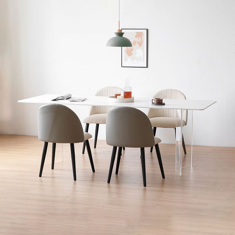 Sintered Stone Dining Table Modern Rectangle Dining Table with Acrylic Base Clearhalo ' dining_table' 'Dining Tables & Seating' 'Dining Tables' 'furn' 'furn_dining_table' 'Furniture' 'furniture_dining_table' 'Kitchen & Dining Furniture' 'kitchen&dining_furn' 'kitchen' 'kitchen_dining_table' 1200x1200_66016ca2-597e-481f-a057-f7f7b479e42f