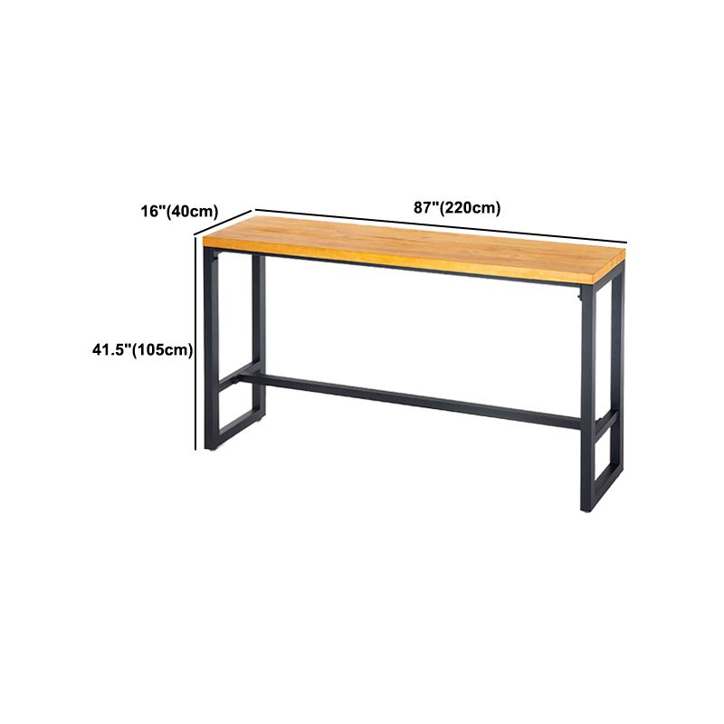 1/4/7/9 Piezas Juego de mesa de barra de hierro industrial Rectángulo Bistro de madera de pino con reposapiés