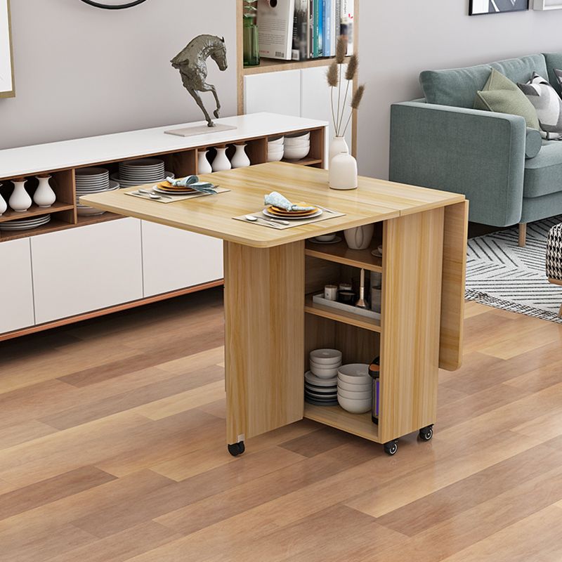 Wood Mid-Century Rectangle Table Wooden Top Table with Drop Leaf Clearhalo ' dining_table' 'Dining Tables & Seating' 'Dining Tables' 'furn' 'furn_dining_table' 'Furniture' 'furniture_dining_table' 'Kitchen & Dining Furniture' 'kitchen&dining_furn' 'kitchen' 'kitchen_dining_table' 1200x1200_66035e51-4dba-48b3-aa79-f9064007e313