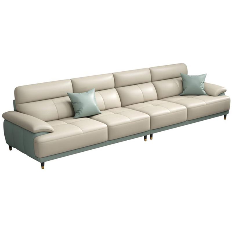 Genuine Leather Sectional Sofa Pillow Top Arm Sofa for Living Room Clearhalo 'furn' 'furn_sectionals' 'Furniture' 'Living Room Furniture' 'Sectionals' 1200x1200_6604066e-8083-464c-9be6-d7acac0d4d93