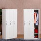 Hinged Metal Wardrobe Armoire Contemporary Grey Wardrobe Cabinet Clearhalo 'Armoires & Wardrobes' 'armoires_wardrobes' 'Bedroom Furniture' 'furn' 'furn_armoires_wardrobes' 'Furniture' 1200x1200_6604a83c-c26a-484f-ac12-711825babd5f